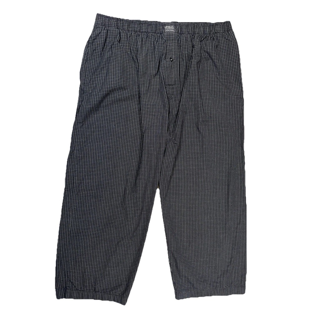 Polo Ralph‎ Lauren Soho Black Check Plaid Pajama Pants Sz XL Comfort 24" Inseam